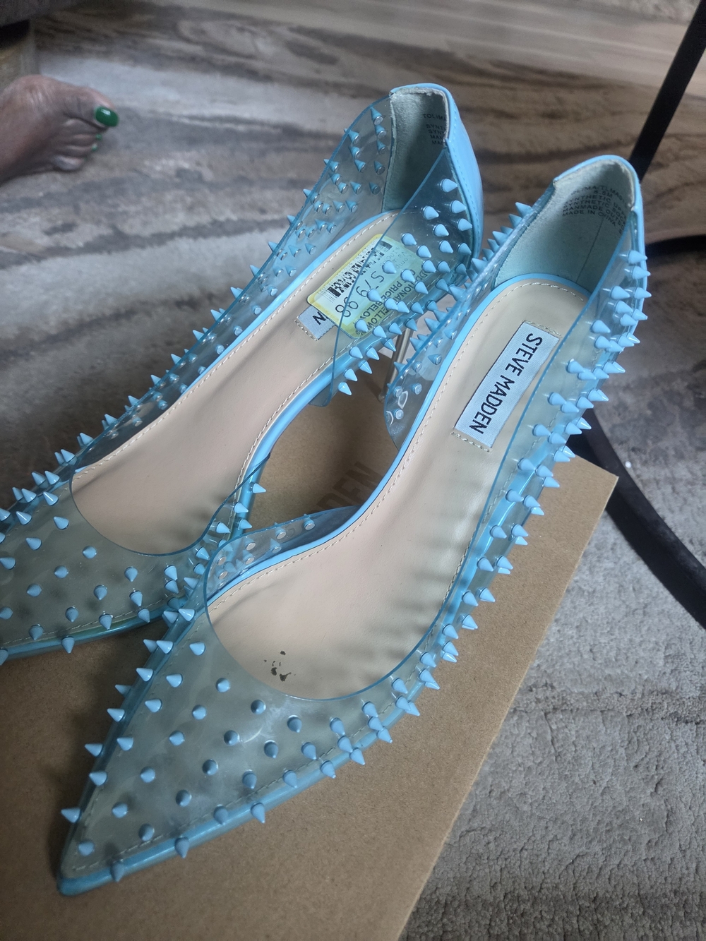 Steve Madden Blue Spiked Pointed Toe Heels